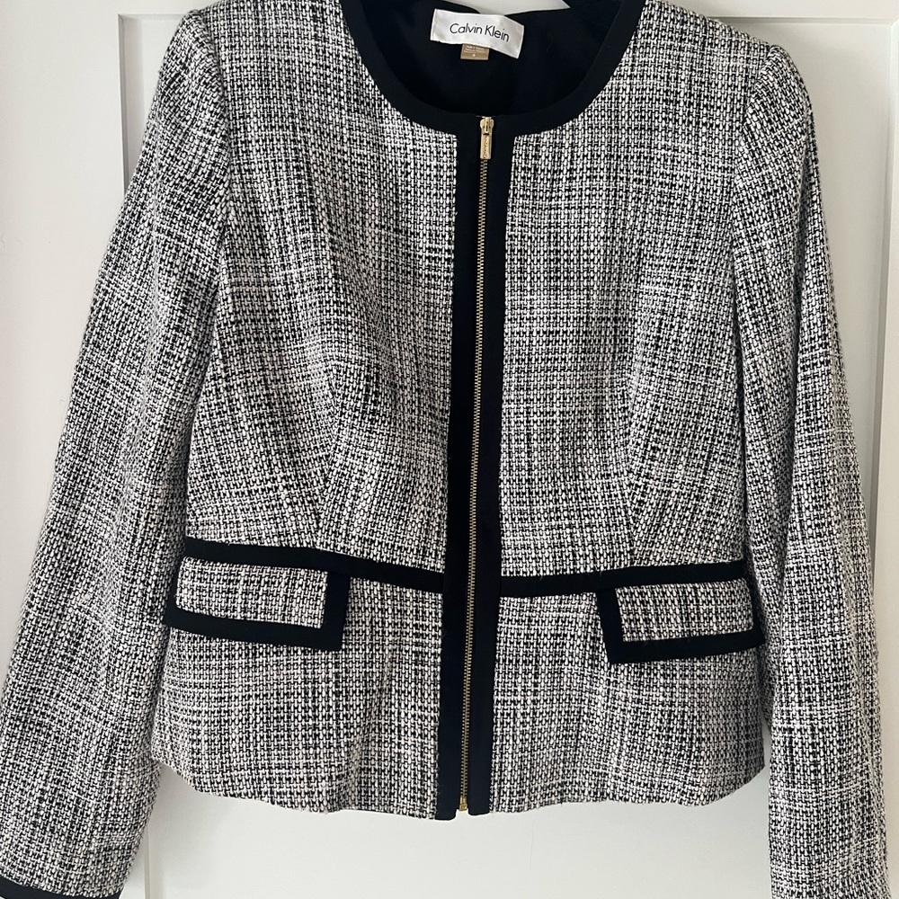 Tweed Calvin Klein Women's Black and White Blazer
